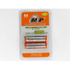 Wholesale MP Rechargeable Battery AA Ni-MH 3000mAh 1.2V