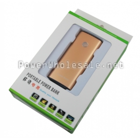 Wholesale 5200mAH Small Portable Power Bank with 2 LED For cell phone/MP3/MP4(khaki)