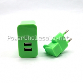 Wholesale 2 USB port green charger for Iphone