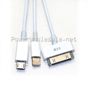 Wholesale White USB cable 3 in 1 universal cable